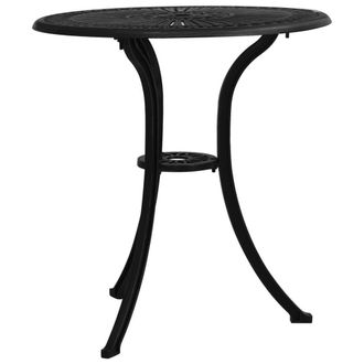 Berkfield Home Garden Table Black 62x62x65 cm Cast Aluminium | Size: 62 x 62 x 65 cm