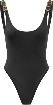 Versace Bodysuit - Dames - Badpakken - Zwart - M - Leer - Badmode