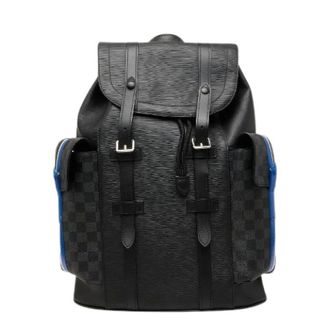 Louis Vuitton Pre-owned Christopher PM Damier Graphite Rugzak - Heren - Pre-owned - Zwart - Maat: ONE Size Leer