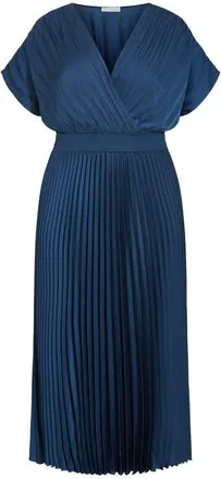 City Chic Elia Faux Wrap Pleated Dress in Petrol at Nordstrom, Size 22W