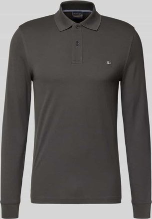 Christian Berg Poloshirt mit Label-Stitching in Anthrazit, Größe 3XL