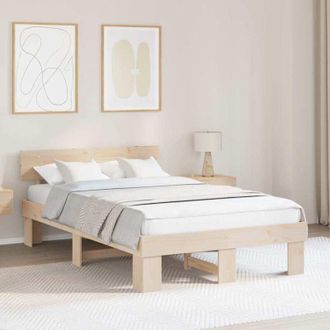 vidaXL Vidaxl - Estructura De Cama Marr&oacute;n 120 X 200 Cm Madera Maciza De Pino