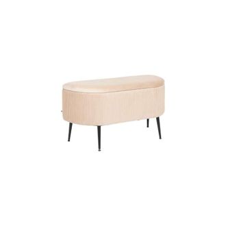 Atmosphera Pouf Sinan Blanc 40x40cm - En Bouclette Polyester