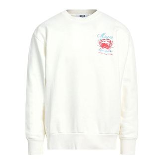 Msgm Sweatshirts, female, White, Size: L Felpa