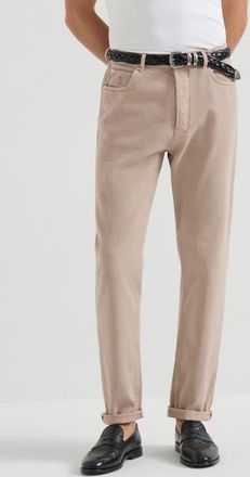 Brunello Cucinelli Garment-dyed denim trousers in Light Brown at Nordstrom, Size 48 It