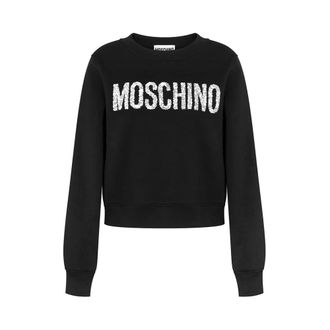 Moschino Stijlvol Sweatshirt - Dames - Sweatshirts - Zwart - S - Katoen - Hoodies & sweatvesten