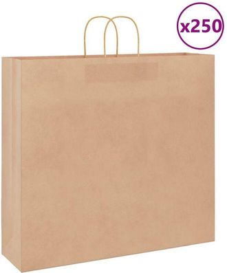 vidaXL Vidaxl - Bolsas De Papel Con Asas 250 Uds Marr&oacute;n 54x15x49 Cm