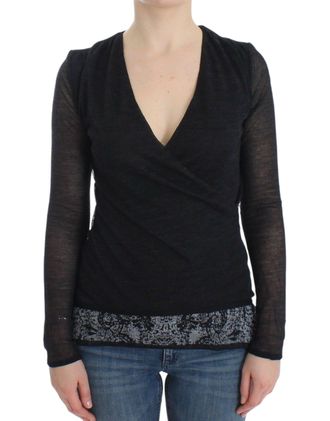 Ermanno Scervino Wool Blend Stretch Long Sleeve Womens Sweater