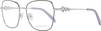 Pucci Blauwe Vierkante Metalen Optische Frames - Dames - Brillen - Blauw - ONE Size - Accessoires