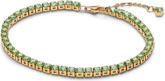 Pandora Bracelets - Sparkling Green Tennis Bracelet - gold - Bracelets for ladies