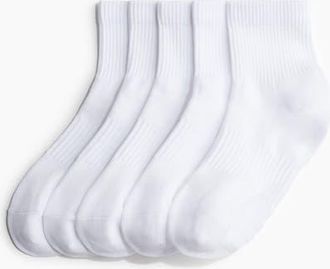 H&M 5-pack Sports Socks With Drymove in White at Nordstrom, Size 8