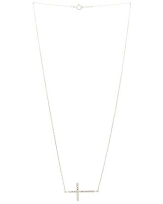 Tiffany & Co. & Co. Silver Paloma Picasso Hammered Sideways Cross Pendant Necklace (Authentic Pre-Loved)