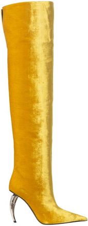 Roberto Cavalli Tiger Tooth Thigh-High Velvet Boots, Brand Size 36 ( US Size 6 )