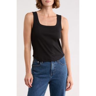 Madewell Brightside Luma Tank in Jet Black at Nordstrom Rack, Size X-Large