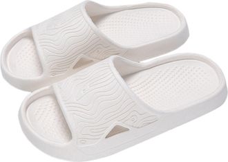 Generic Summer Thick Soled Indoor Bathroom Soft Slippers for Women and Men Comfortable Leisure Footwear (White, 6)