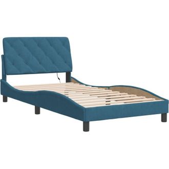 vidaXL Vidaxl - Estructura De Cama Con Luces Led Terciopelo Azul 100x200 Cm