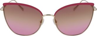 Longchamp Roseau 60mm Gradient Butterfly Sunglasses in Gold/Rose at Nordstrom Rack