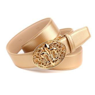 Anthoni Crown Lederg&uuml;rtel ANTHONI CROWN, Damen, Gr. 95, gold, Rindsleder, G&uuml;rtel Lederg&uuml;rtel