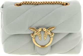 Pinko Gray Lamb Fur Crossbody Womens Bag