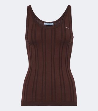 Prada Top in maglia di misto cotone