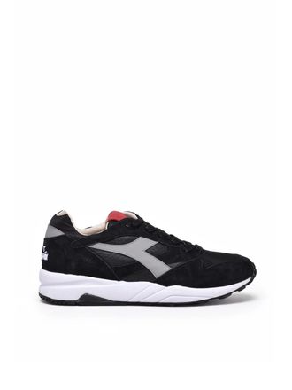 Diadora Black Leather Polyester Eclipse Italia Sneakers