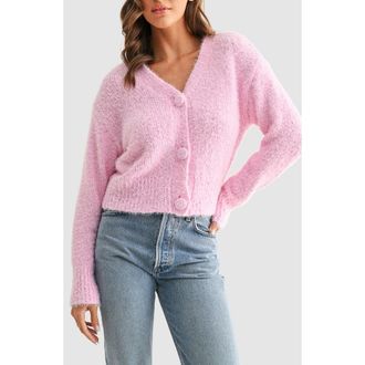 All in Favor V-Neck Cardigan in Bubblegum at Nordstrom Rack, Size X-Large