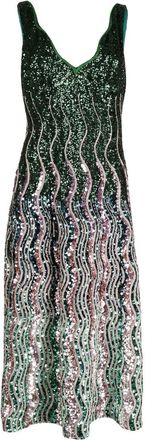 Mary Katrantzou sequin detailing dress - women - Polyester - 6 - Green