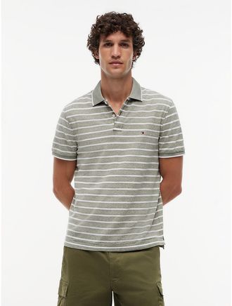Tommy Hilfiger Mens Regular Fit Linen-Blend Pique Polo - Green - XXL
