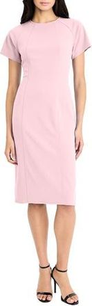 Maggy London Short Sleeve Sheath Dress in Shell Pink at Nordstrom Rack, Size 18 (Similar To 16W)