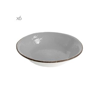 Arcucci Set of 6 grey preta base cm.21 ceramic