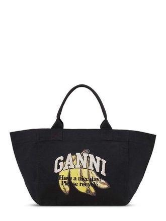 Ganni Shopper Xxl Banana Print
