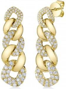 Allurez Lab Grown Diamond Link Drop Earrings 14K Yellow Gold (1.03ct)