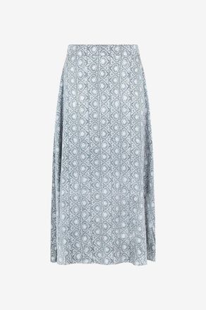 Hemisphere Ausgestellter Seidensatin-Midirock Fides