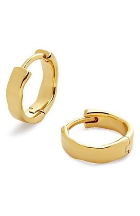 Monica Vinader Siren Muse Wave Huggie Earrings in 18Ct Gold Vermeil at Nordstrom
