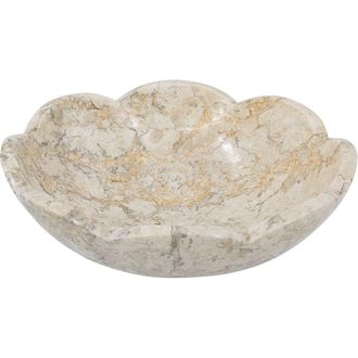 R16 Home Scalloped Marble Decorative Bowl in Cream/Gold at Nordstrom Rack