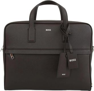HUGO BOSS Zair Large Pouch - Heren - Laptoptassen - Bruin - ONE Size - Polyester - Tassen