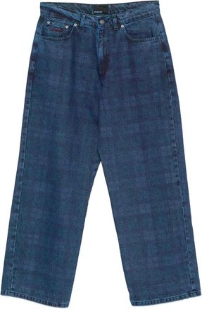 Rassvet plaid-print jeans - Blue