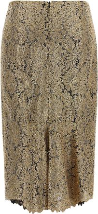 Ermanno Scervino Embroidered Tulle Skirt - Gold