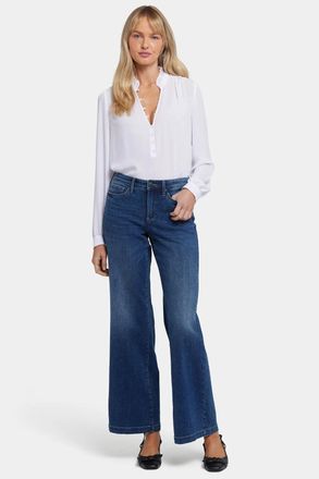 NYDJ Womens NYDJ Teresa Jeans Rio Rapids Denim Stretch Wide Leg Zip Fly DDR2821