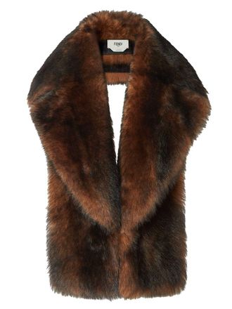 Fendi Ochre Dorsed Sheepskin Scarf Accessories