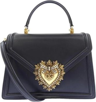 Dolce & Gabbana Pre-owned Devotion Lederen Tas - Dames - Vintage Handtas - Zwart - ONE Size - Leer - Vintage