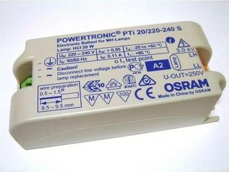 Osram 353290 Balastro Para L&aacute;mpara Mh Hci 20w Powertronic Pti 20/220-240 S