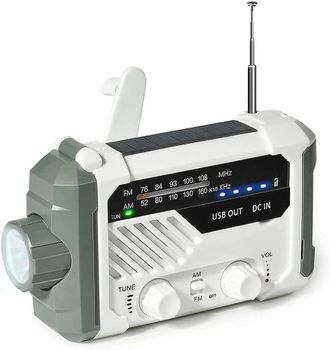 OEM Radio Meteorol&oacute;gica De Emergencia Con Noaa/am/fm, Radio Solar De Manivela Con Bater&iacute;a Recargable, Radio Port&aacute;til De Supervivencia Con Linterna Led, Al