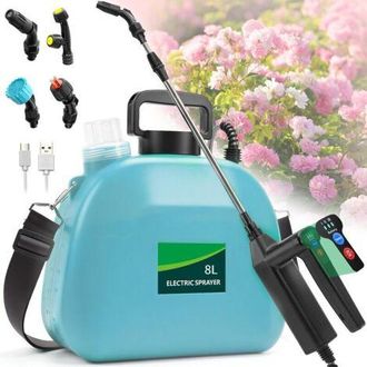 OEM Pulverizador El&eacute;ctrico De 8 Litros, Pulverizador De Jard&iacute;n Potente De 7,4 V Con 4 Boquillas Ajustables, 3 Velocidades, Bater&iacute;a Recargable Y P&eacute;rtiga Te