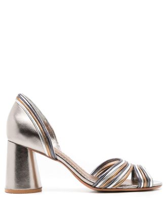 Sarah Chofakian Sandali a righe Yoko 75mm - Effetto metallizzato