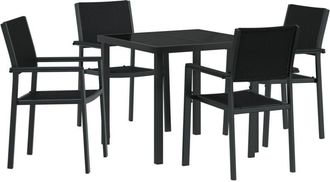 vidaXL Garden Dining Set 5 pcs Black Poly rattan Vidaxl