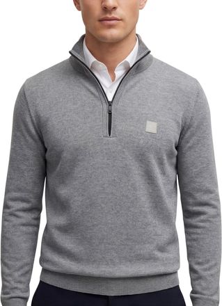 HUGO BOSS BOSS Orange Kanobix S half zip trui grijs