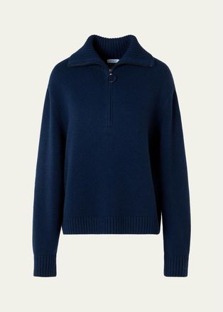 Akris Chunky Yak Knit Half-Zip Pullover