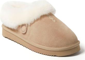 Dearfoams Fireside Adelaide Genuine Shearling Clog Slipper in Sand at Nordstrom, Size 11