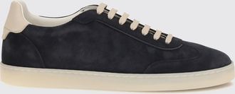 Brunello Cucinelli Low-Top Suede Calfskin Trainers with Laminated Logo